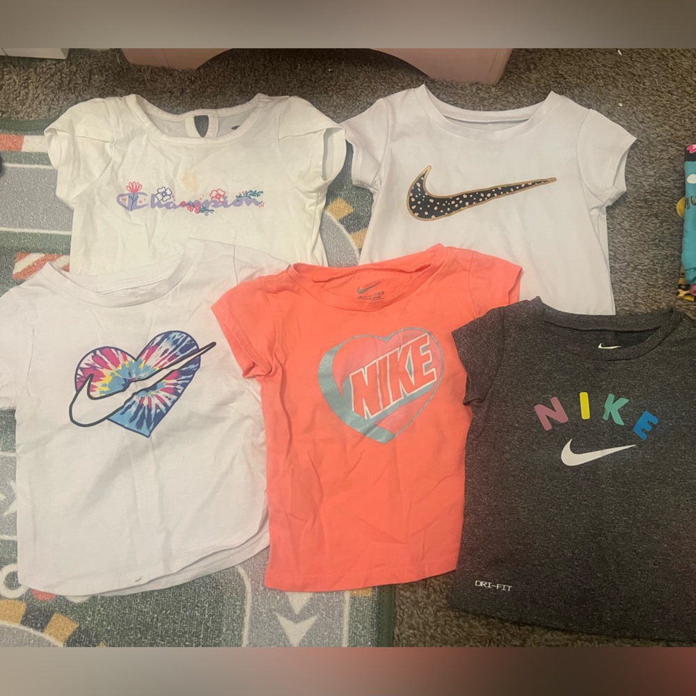 Nike Kids' Short Sleeve Tees - White, Orange, Gray